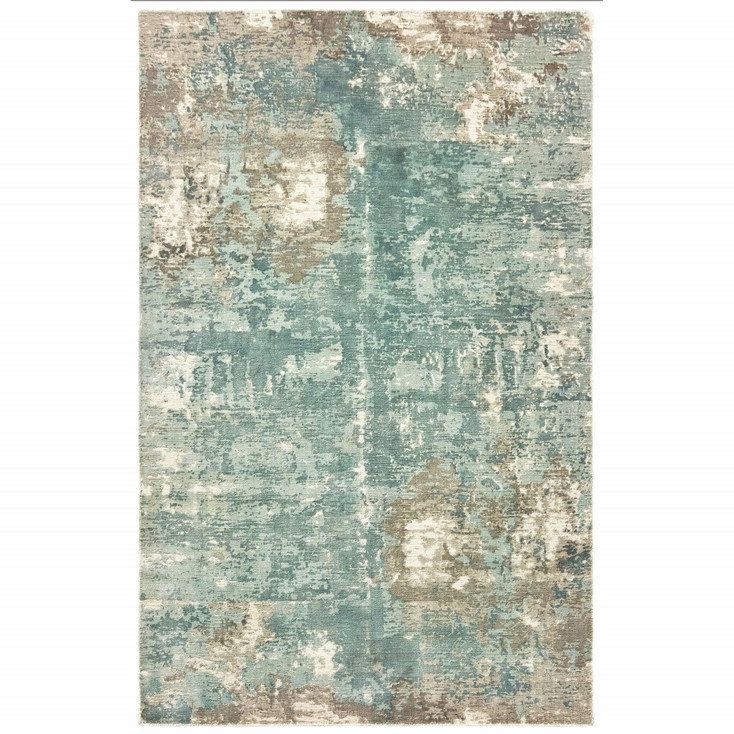 8' x 10' Blue and Gray Abstract Pattern Indoor Area Rug
