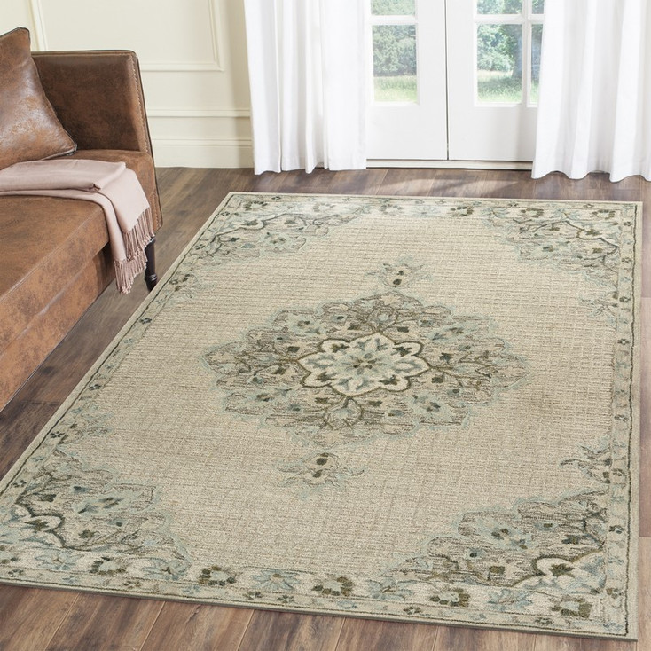 8' x 10' Ivory Wool Dhurrie Handmade Area Rug