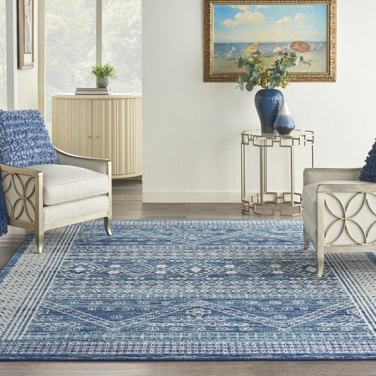8' x 10' Navy Blue Power Loom Area Rug