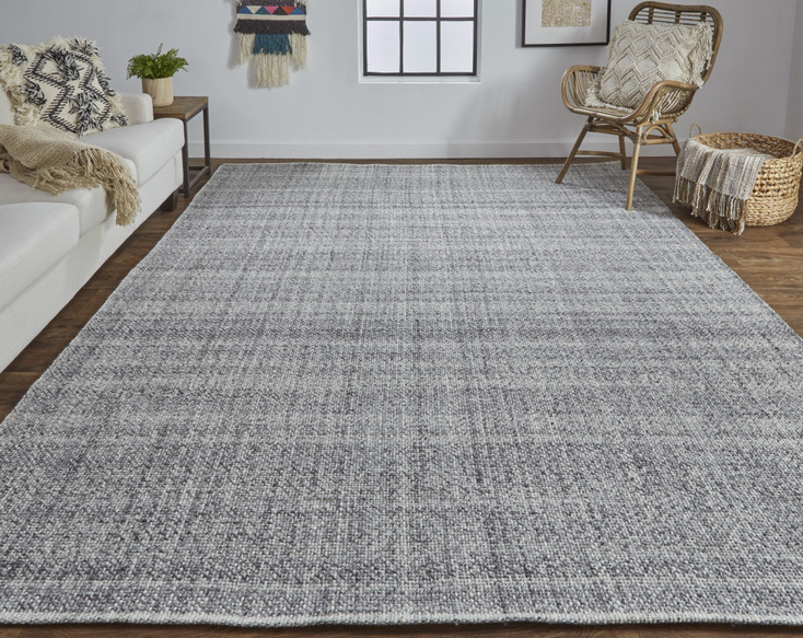 8' x 10' Gray and Ivory Hand Woven Area Rug