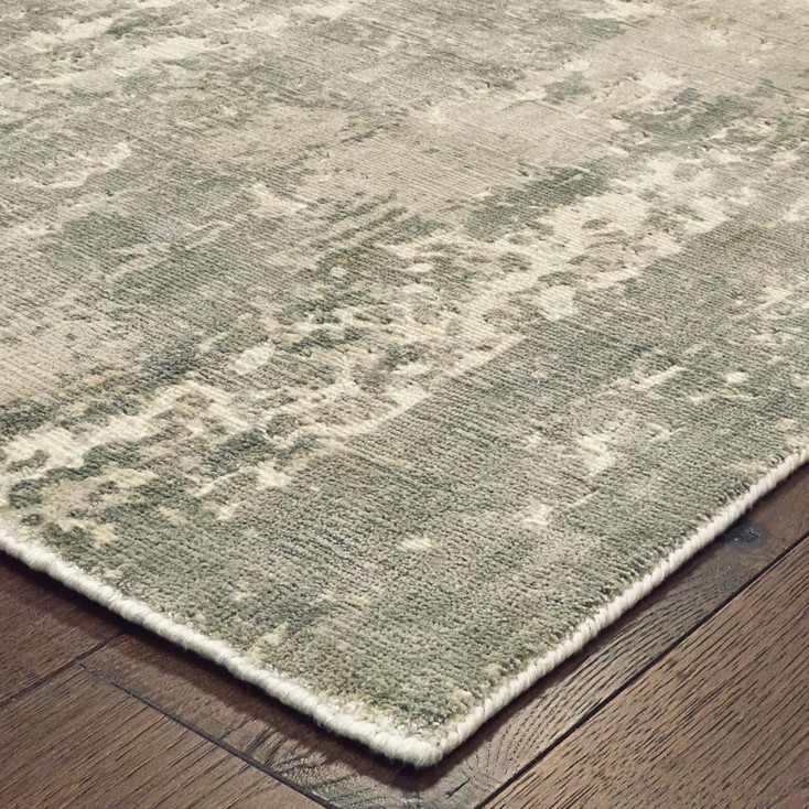8' x 10' Gray and Ivory Abstract Splash Indoor Area Rug