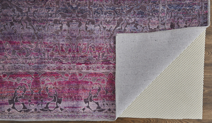 8' x 10' Pink and Purple Floral Power Loom Area Rug