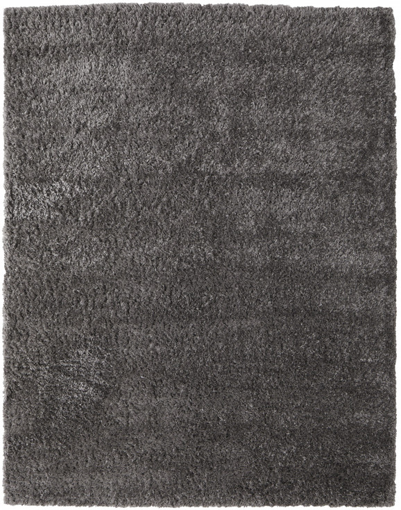 8' x 10' Gray Shag Power Loom Stain Resistant Area Rug