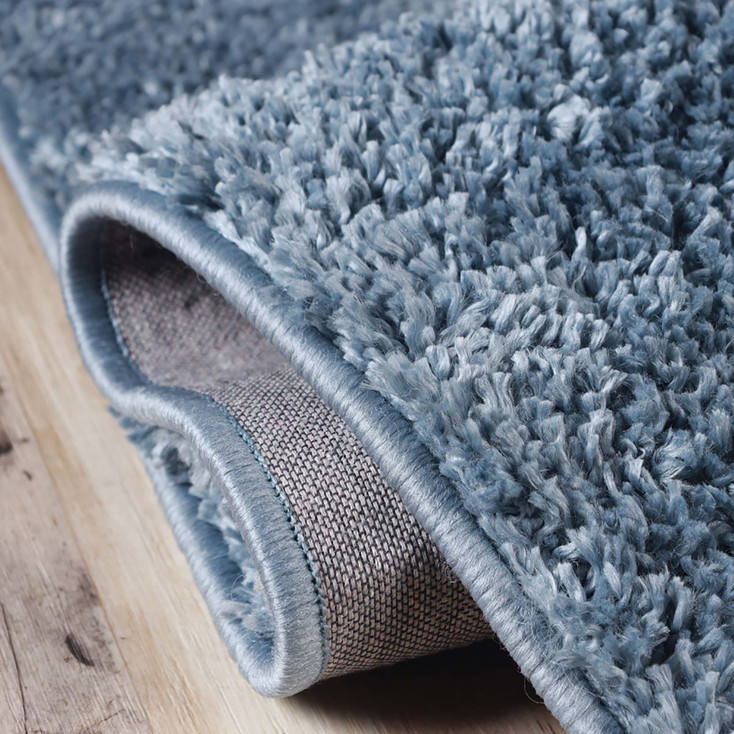 8' x 10' Blue Shag Stain Resistant Area Rug