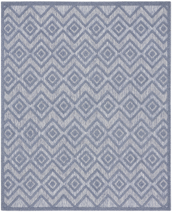 8' x 10' Blue Geometric Flat Weave Rectangle Area Rug