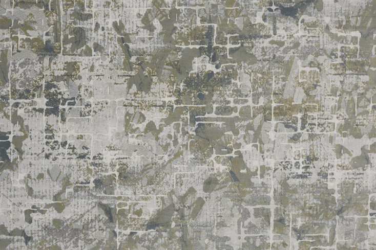 8' x 10' Green Gray and Ivory Abstract Distressed Stain Resistant Area Rug