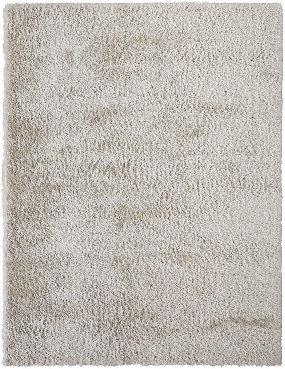 8' x 10' Ivory Shag Power Loom Stain Resistant Area Rug
