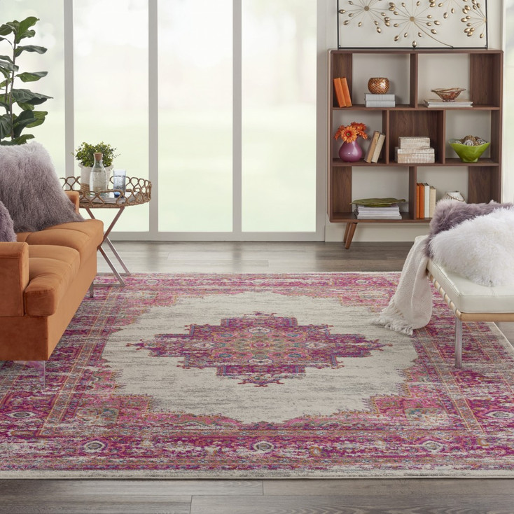 8' x 10' Fuchsia Power Loom Area Rug