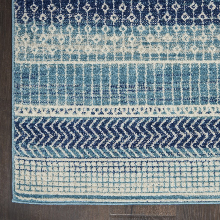 8' x 10' Navy Blue Southwestern Power Loom Area Rug