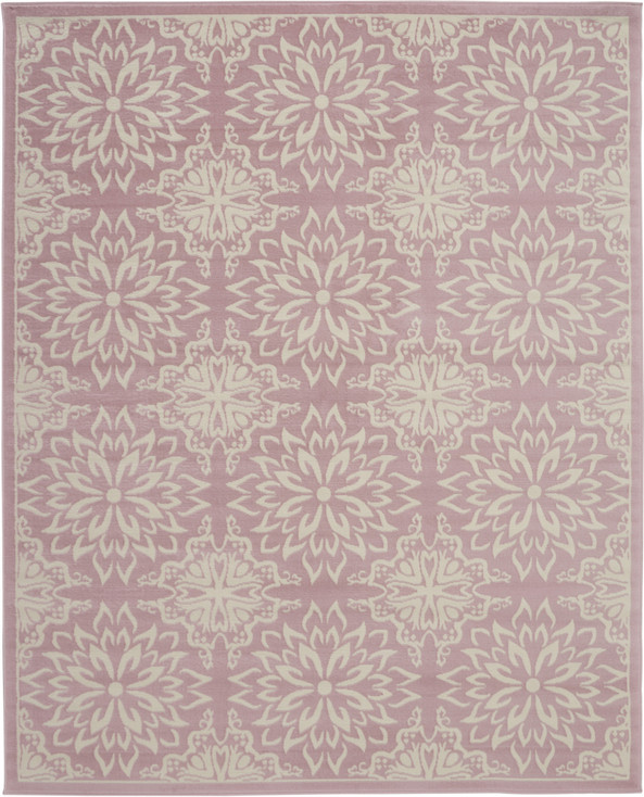 8' x 10' Pink Floral Power Loom Area Rug