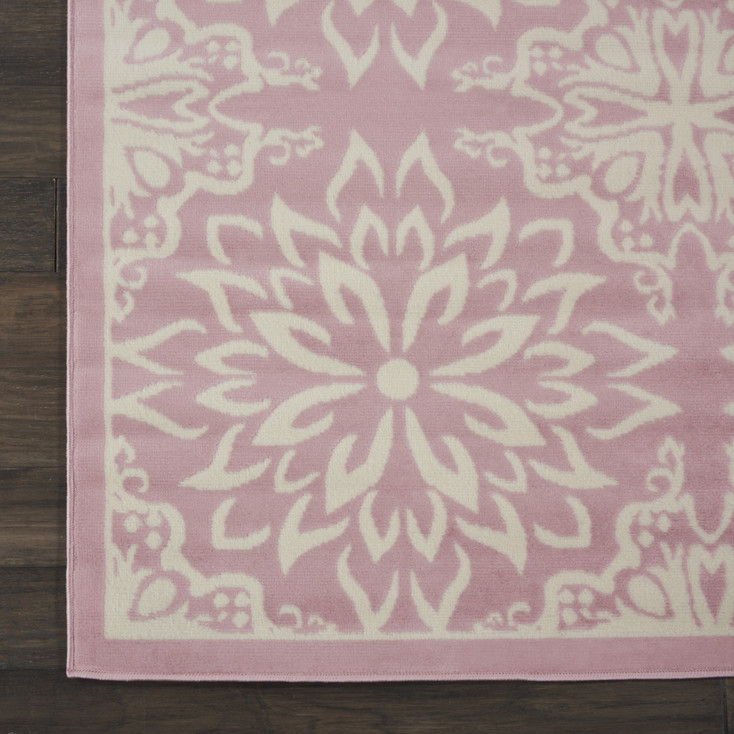 8' x 10' Pink Floral Power Loom Area Rug
