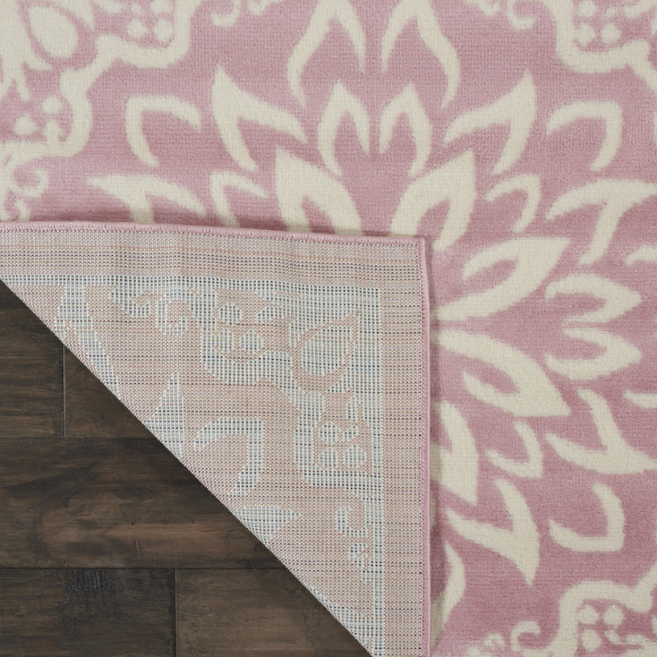 8' x 10' Pink Floral Power Loom Area Rug