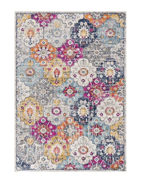 8' x 10' Rust Floral Dhurrie Area Rug
