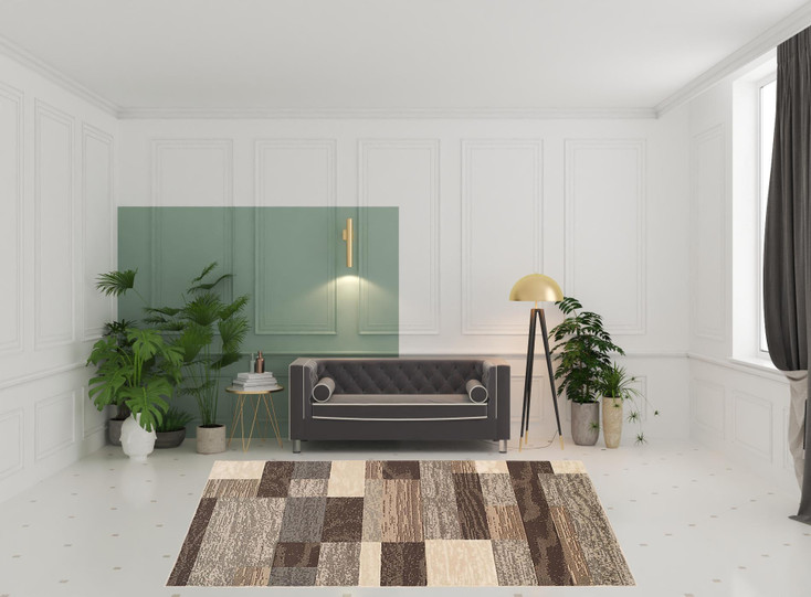 8' x 10' Slate Patchwork Power Loom Stain Resistant Area Rug