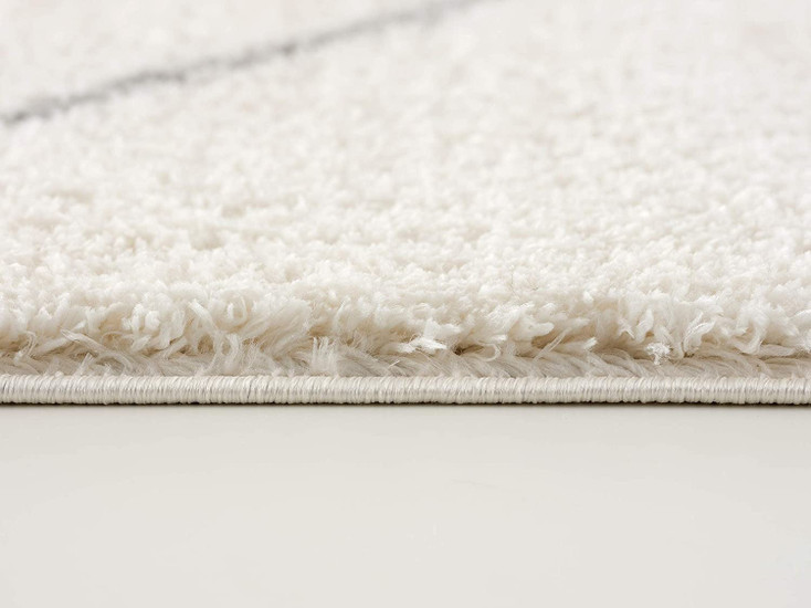 8' x 11' Ivory Modern Uneven Lattice Area Rug