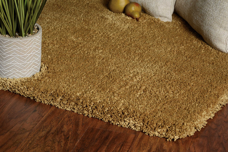 8' x 11' Gold Indoor Shag Rug