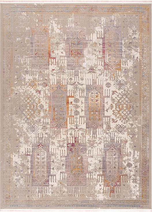 8' x 11' Beige Oriental Dhurrie Non Skid Area Rug