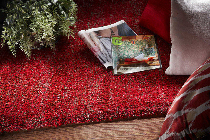 8' x 11' Red Heather Indoor Shag Rug