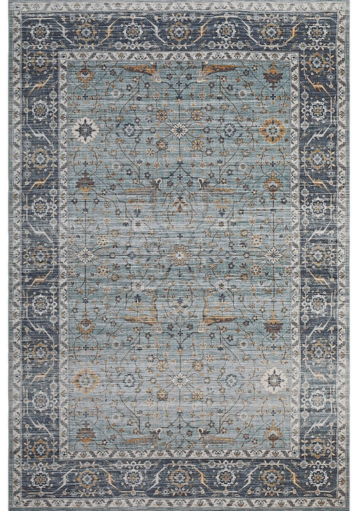 8' x 11' Sage Oriental Stain Resistant Area Rug