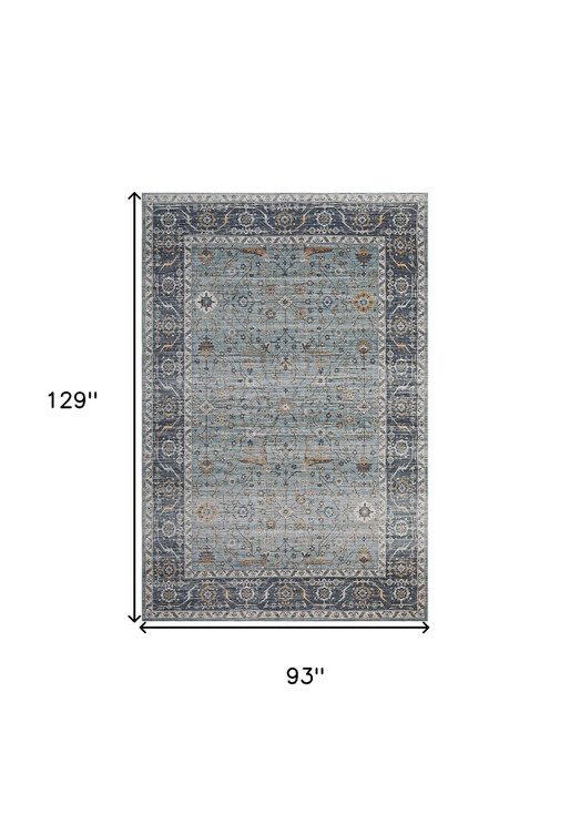 8' x 11' Sage Oriental Stain Resistant Area Rug