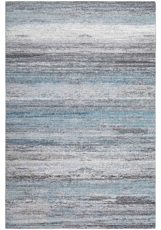 8' x 11' Turquoise and Gray Abstract Stain Resistant Area Rug