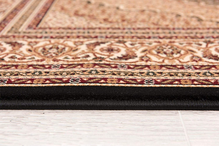 8' x 11' Black and Beige Medallion Area Rug