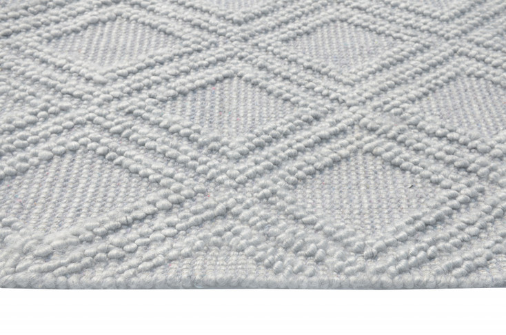 8' x 11' Gray Geometric Dhurrie Area Rug