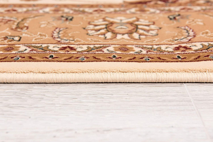 8' x 11' Cream and Tan Ornate Border Area Rug