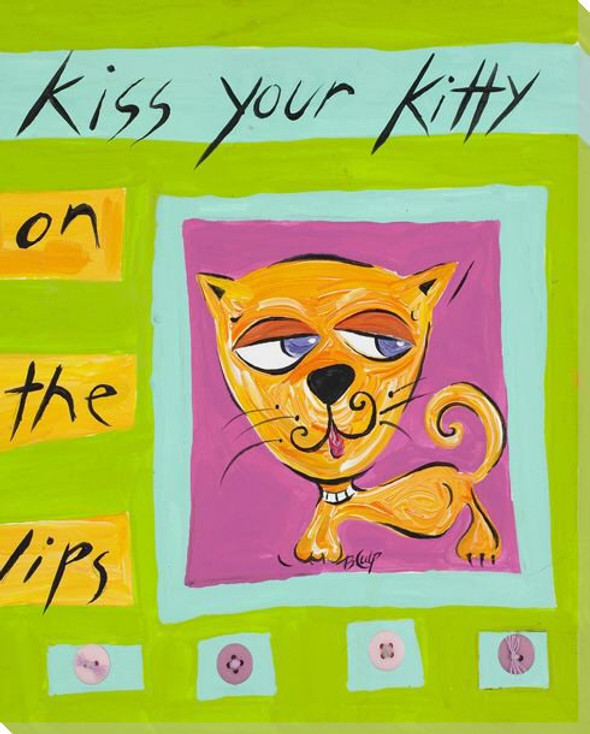 Kiss Your Kitty Wrapped Canvas Giclee Print Wall Art