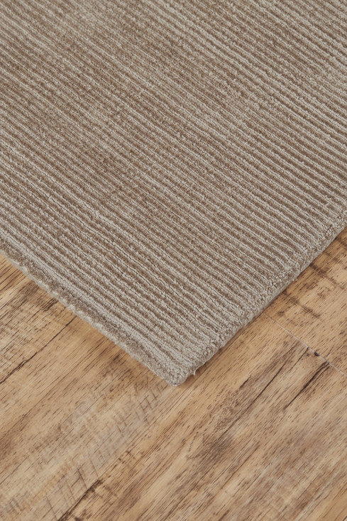 8' x 11' Tan Ivory & Taupe Hand Woven Area Rug