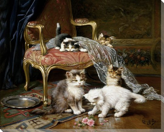 Mischief Makers Five Cats Wrapped Canvas Giclee Print Wall Art