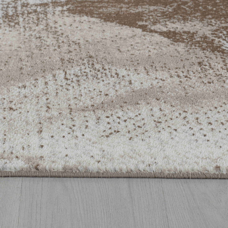 8' x 11' Brown Abstract Polypropylene Rectangle Area Rug
