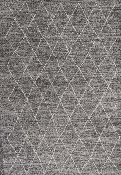 8' x 11' Grey Machine Woven Geometric Indoor Area Rug