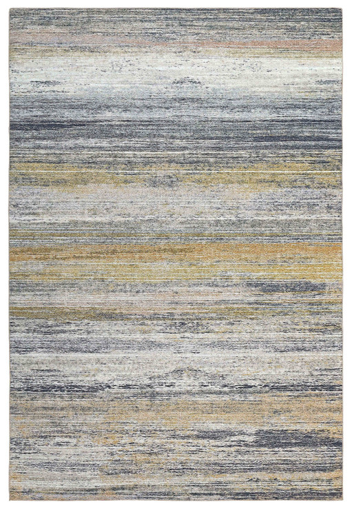 8' x 11' Gold Abstract Stain Resistant Area Rug