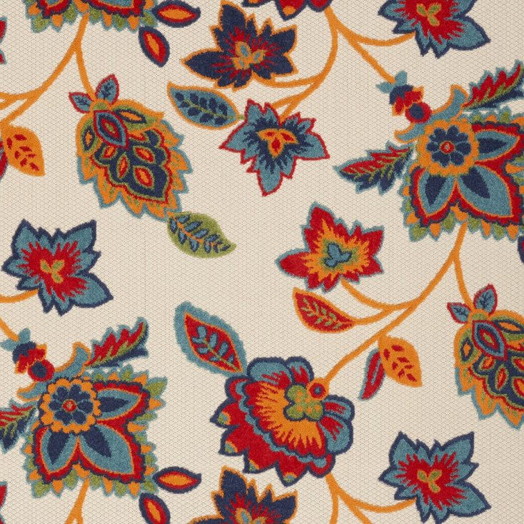 8' x 11' Multicolor Floral Stain Resistant Non Skid Polypropylene Area Rug