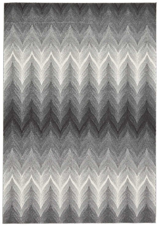 8' x 11' Gray and White Geometric Area Rug