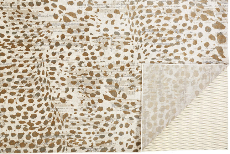 8' x 11' Brown and Ivory Abstract Stain Resistant Area Rug