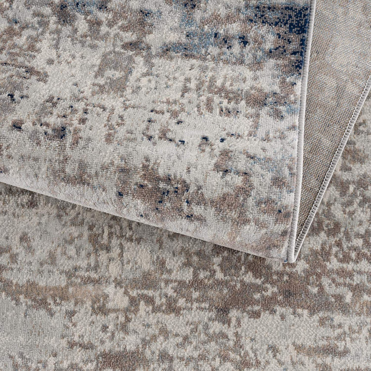 8' x 11' Navy Blue Distressed Striations Area Rug