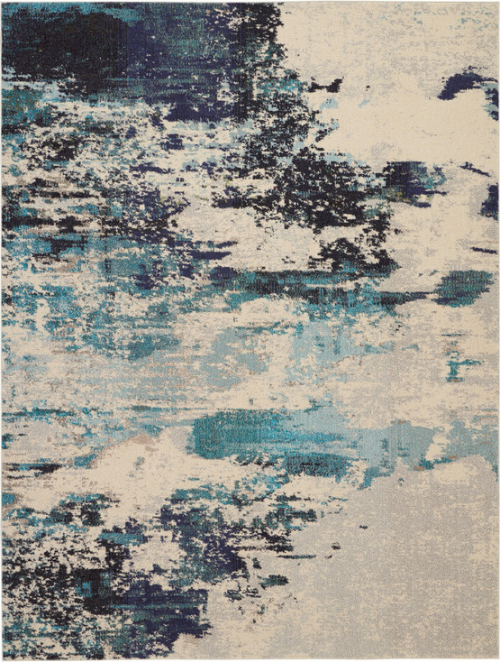 8' x 11' Ivory Abstract Power Loom Area Rug