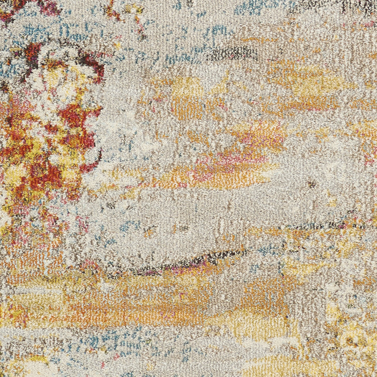 8' x 11' Blue and Gray Abstract Power Loom Area Rug