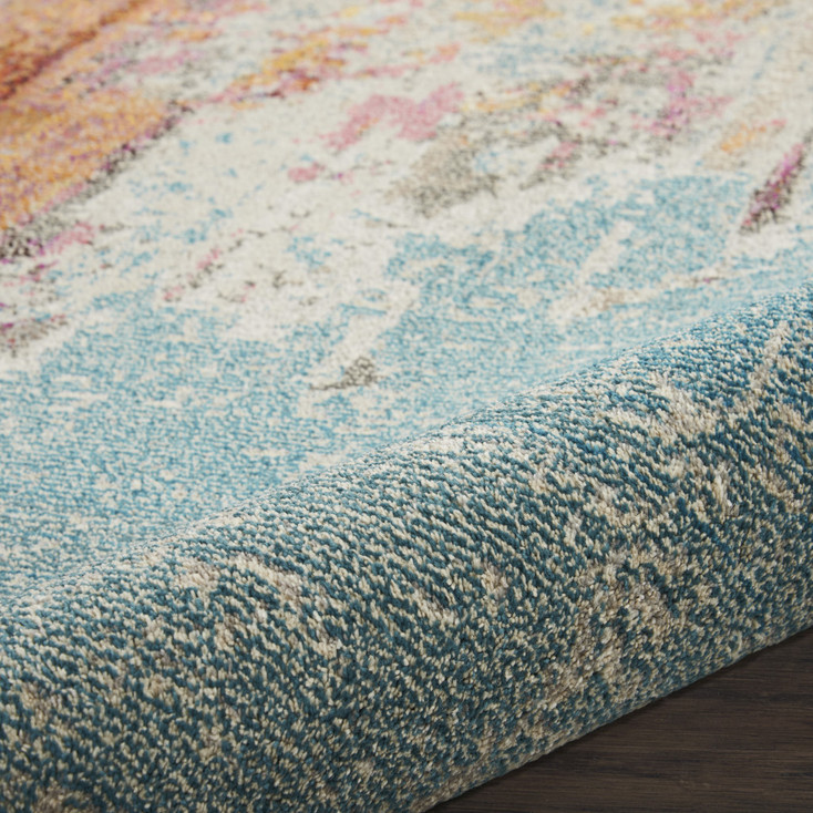 8' x 11' Blue and Gray Abstract Power Loom Area Rug