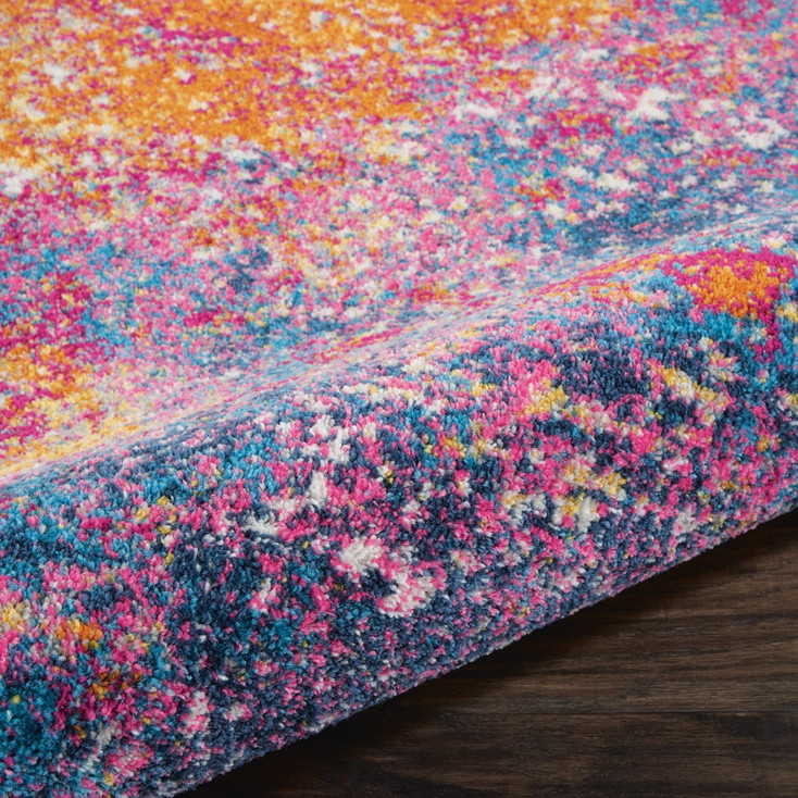 4' Sunset Round Abstract Power Loom Area Rug