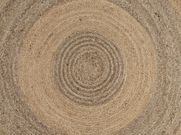4' Two Toned Natural Jute Area Rug