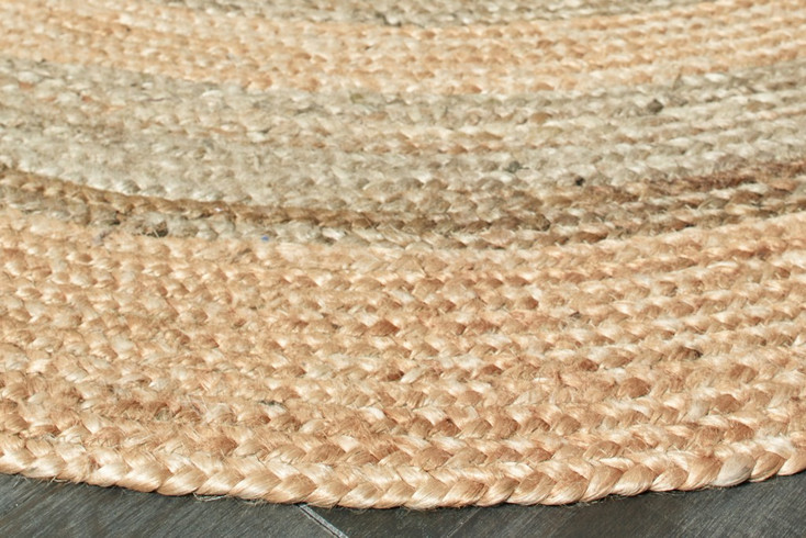 4' Two Toned Natural Jute Area Rug