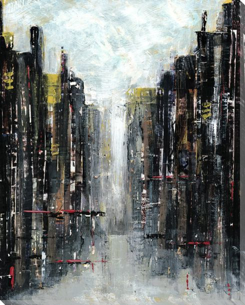 Gotham Cityscape I Wrapped Canvas Giclee Print Wall Art