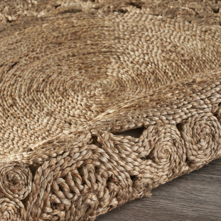 4' Natural Bloom Boutique Round Jute Rug