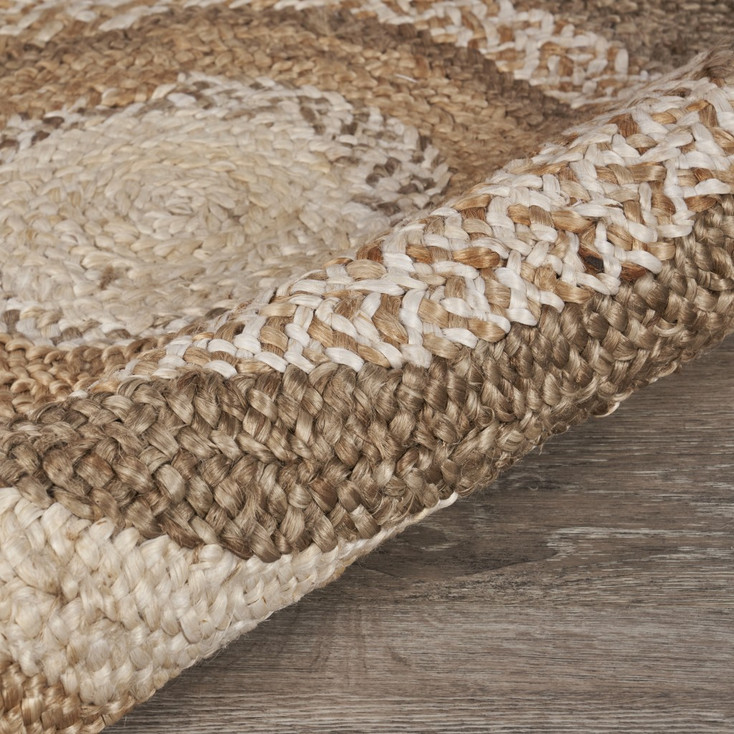 4' Multicolored Concentric Boutique Round Jute Rug