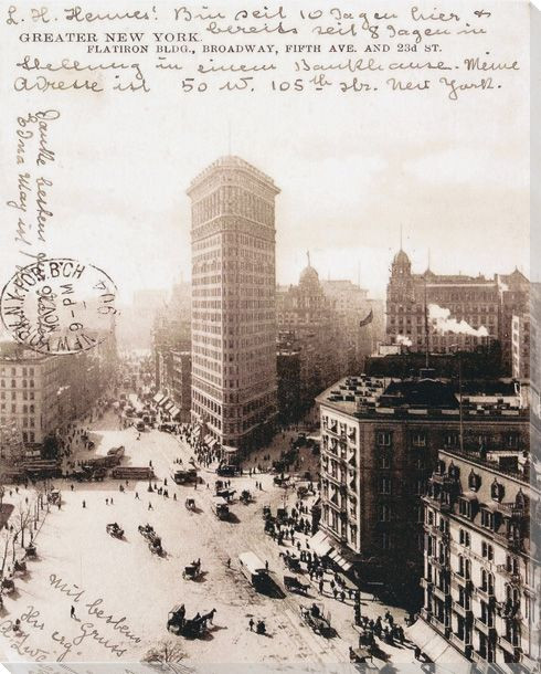 Flatiron Building N.Y. Wrapped Canvas Giclee Print Wall Art