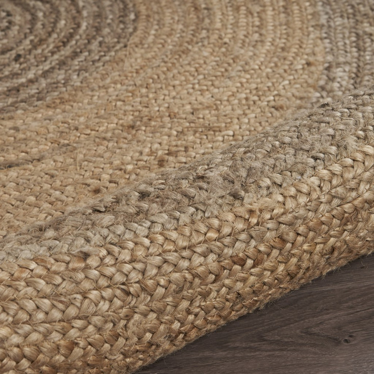 6' Two Toned Natural Jute Area Rug