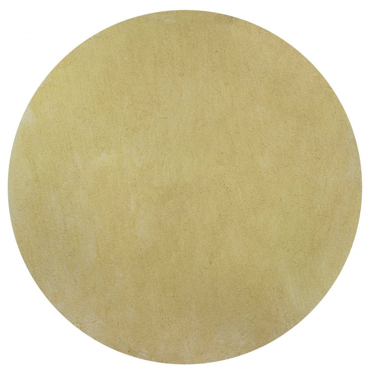 6' Round Polyester Canary Yellow Area Rug